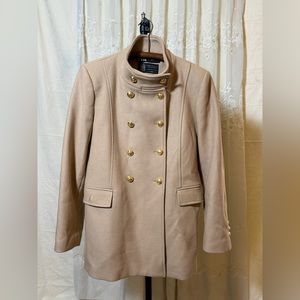 Zara Camel Manteco Wool Coat